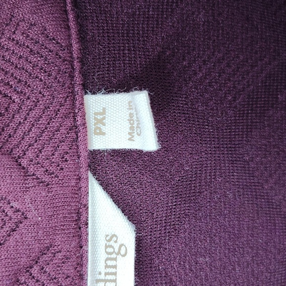 Soft Surroundings Zip Pullover Size PXL Gold Hardware Textured 3 Quarter Sleeve - Picture 6 of 9